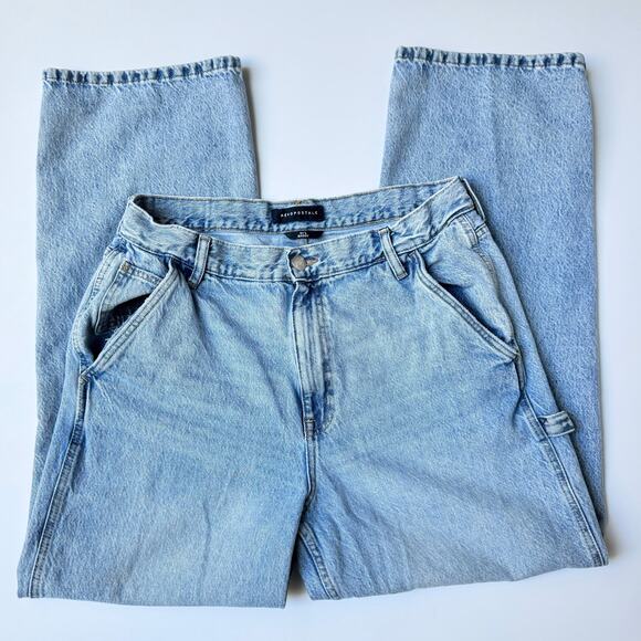 Aeropostale Light Wash Denim Straight Leg 90's Baggy Jeans Women's 14 Reg - Picture 7 of 15